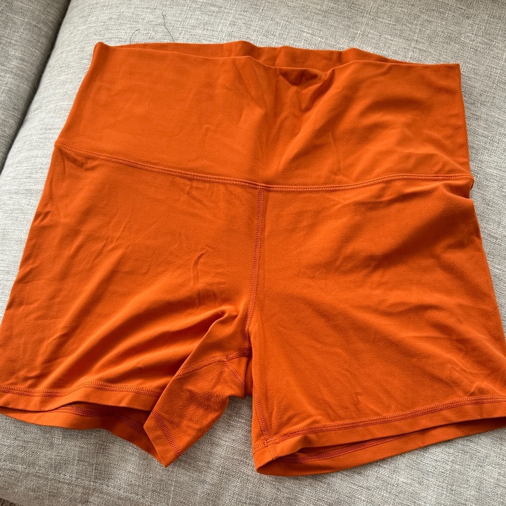 Aritzia Orange Bike Shorts